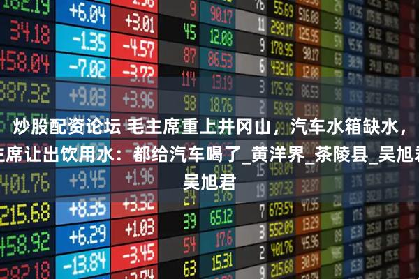 炒股配资论坛 毛主席重上井冈山，汽车水箱缺水，主席让出饮用水：都给汽车喝了_黄洋界_茶陵县_吴旭君